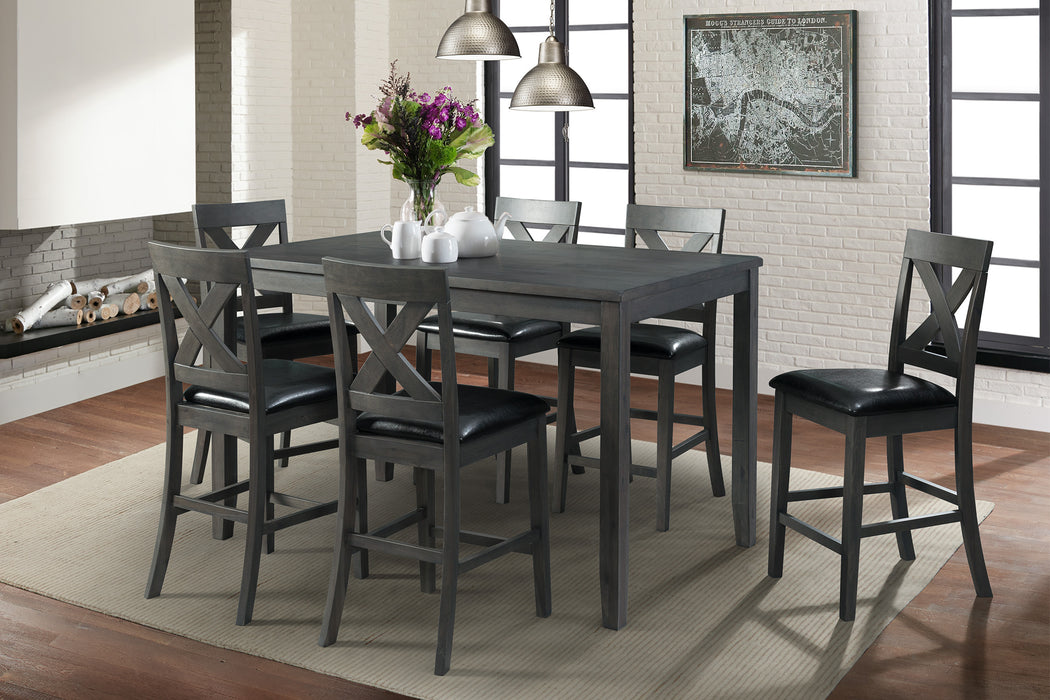 Alex 60" 7Pc Counter Dining Set - In Home Furniture (San Antonio, TX)