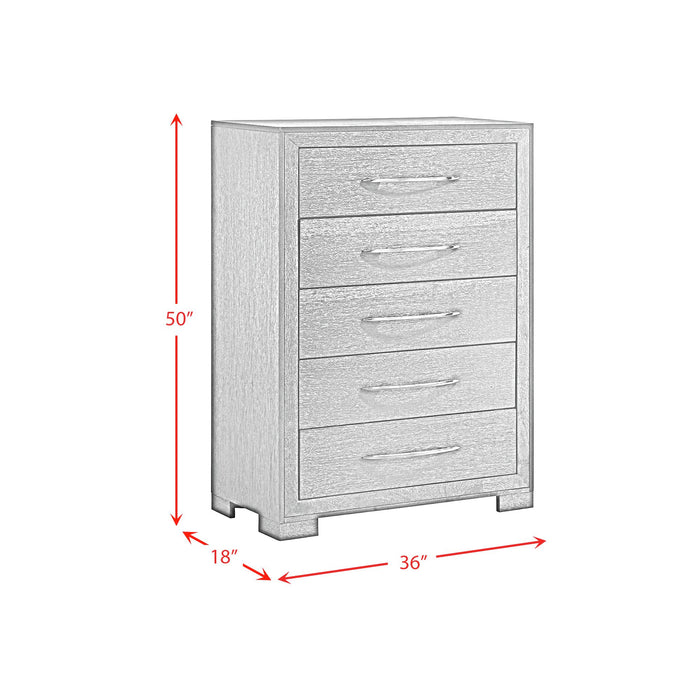 Allan 5-Drawer Chest in Black - In Home Furniture (San Antonio, TX)