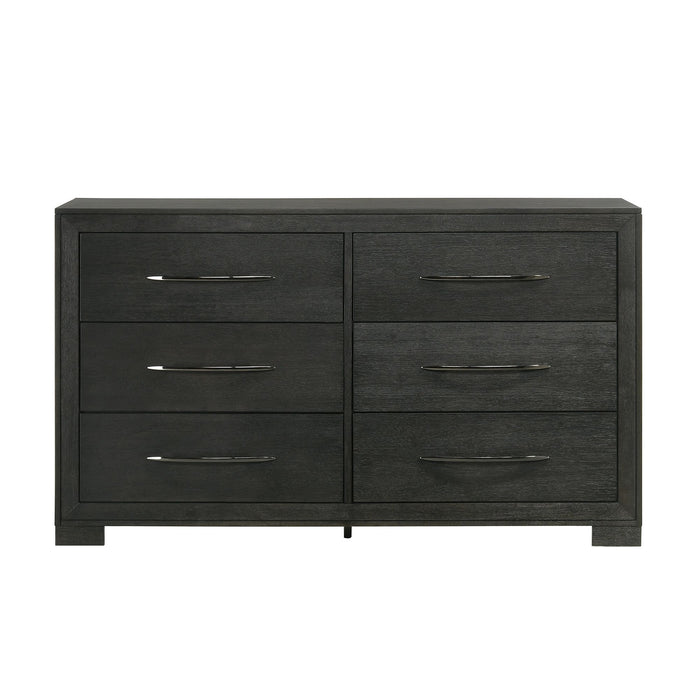 Allan 6-Drawer Dresser in Black - In Home Furniture (San Antonio, TX)