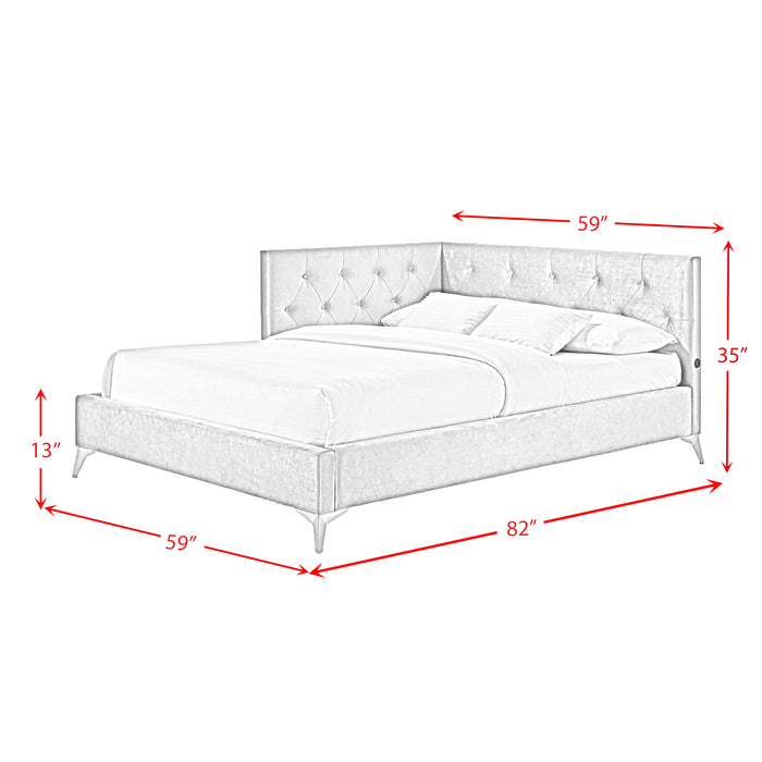 Amberley UPH Corner Bed with LED and USB - In Home Furniture (San Antonio, TX)