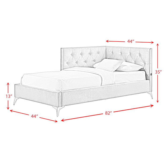 Amberley UPH Corner Bed with LED and USB - In Home Furniture (San Antonio, TX)
