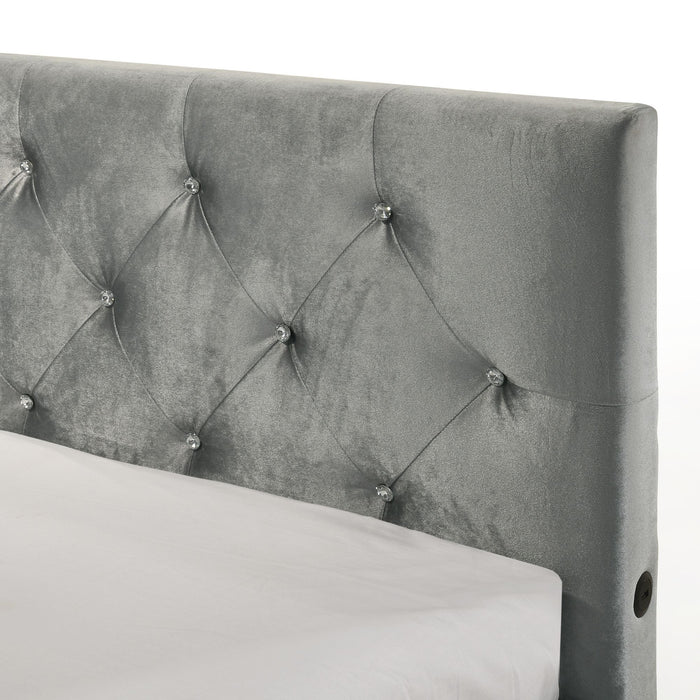 Amberley UPH Corner Bed with LED and USB - In Home Furniture (San Antonio, TX)