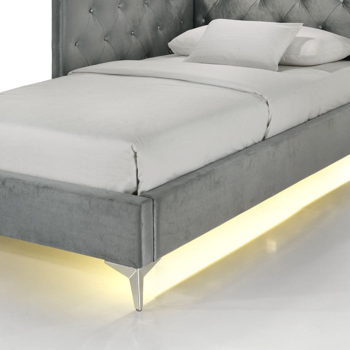 Amberley UPH Corner Bed with LED and USB - In Home Furniture (San Antonio, TX)