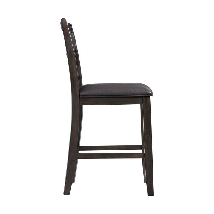 Amherst Counter Side Chair W/PU Cushion Dark Finish (2 Per Pack) - In Home Furniture (San Antonio, TX)