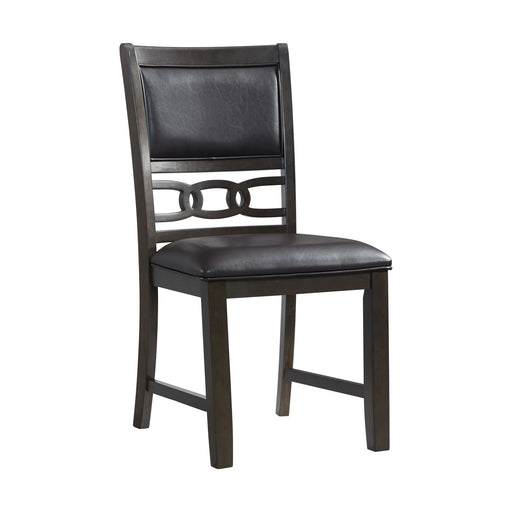 Amherst Dining Side Chair W/PU Cushion Side Stretcher Dark Finish (2 Per Pack) - In Home Furniture (San Antonio, TX)