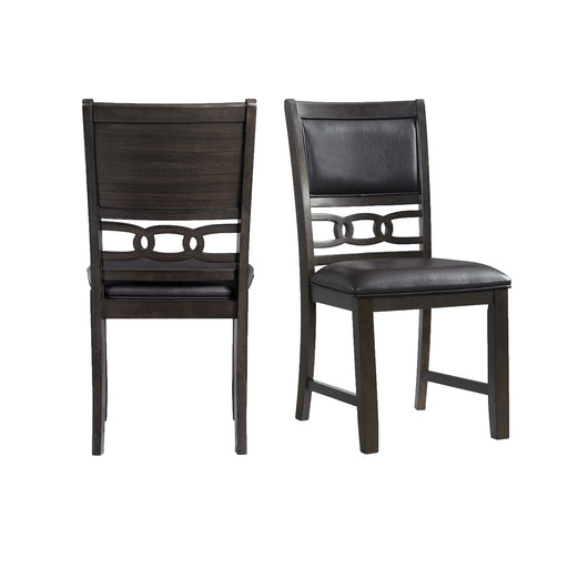 Amherst Dining Side Chair W/PU Cushion Side Stretcher Dark Finish (2 Per Pack) - In Home Furniture (San Antonio, TX)