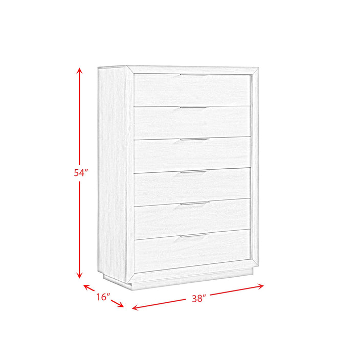 Arcadia 6-Drawer Chest in Grey - In Home Furniture (San Antonio, TX)