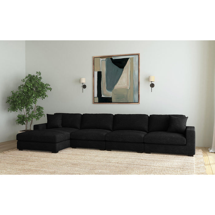 Arizona 4PC Sectional Set with LHF Chaise in Steno Black - In Home Furniture (San Antonio, TX)