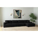 Arizona 4PC Sectional Set with RHF Chaise in Steno Black - In Home Furniture (San Antonio, TX)