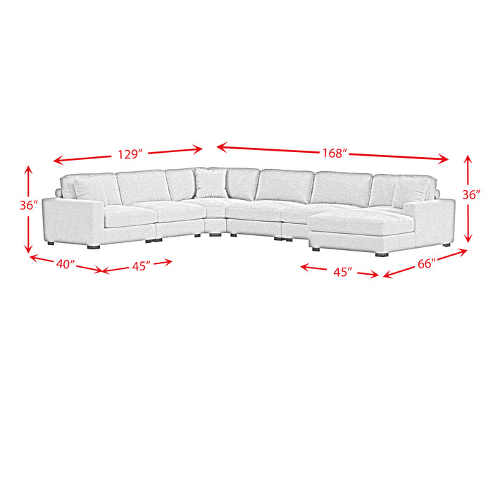 Arizona 7PC Sectional Set with RHF Chaise in Steno Black - In Home Furniture (San Antonio, TX)