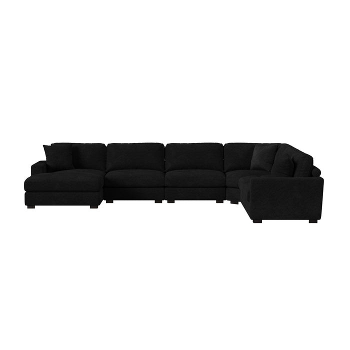 Arizona 6PC Sectional Set with LHF Chaise in Steno Black - In Home Furniture (San Antonio, TX)