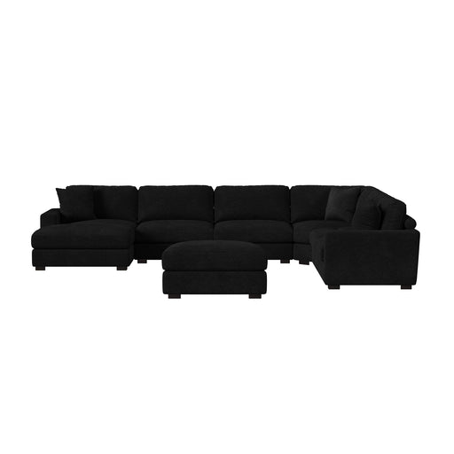 Arizona 7PC Sectional Set with LHF Chaise in Steno Black - In Home Furniture (San Antonio, TX)