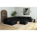 Arizona 7PC Sectional Set with LHF Chaise in Steno Black - In Home Furniture (San Antonio, TX)