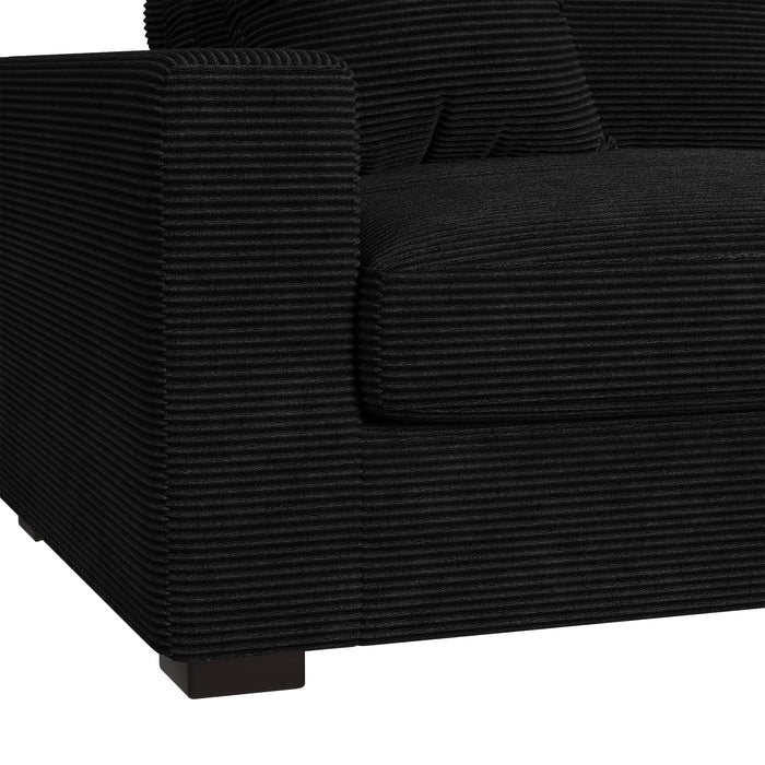 Arizona 3PC Sectional Set with RHF Chaise in Steno Black - In Home Furniture (San Antonio, TX)
