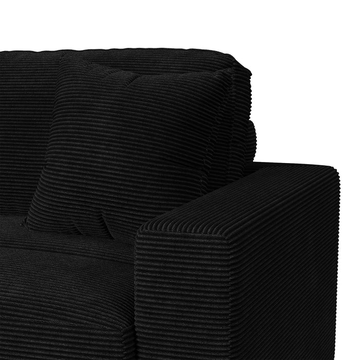 Arizona 7PC Sectional Set with LHF Chaise in Steno Black - In Home Furniture (San Antonio, TX)