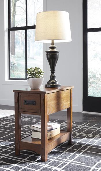 Breegin Chairside End Table - In Home Furniture (San Antonio, TX)