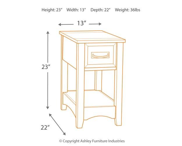 Breegin Chairside End Table - In Home Furniture (San Antonio, TX)
