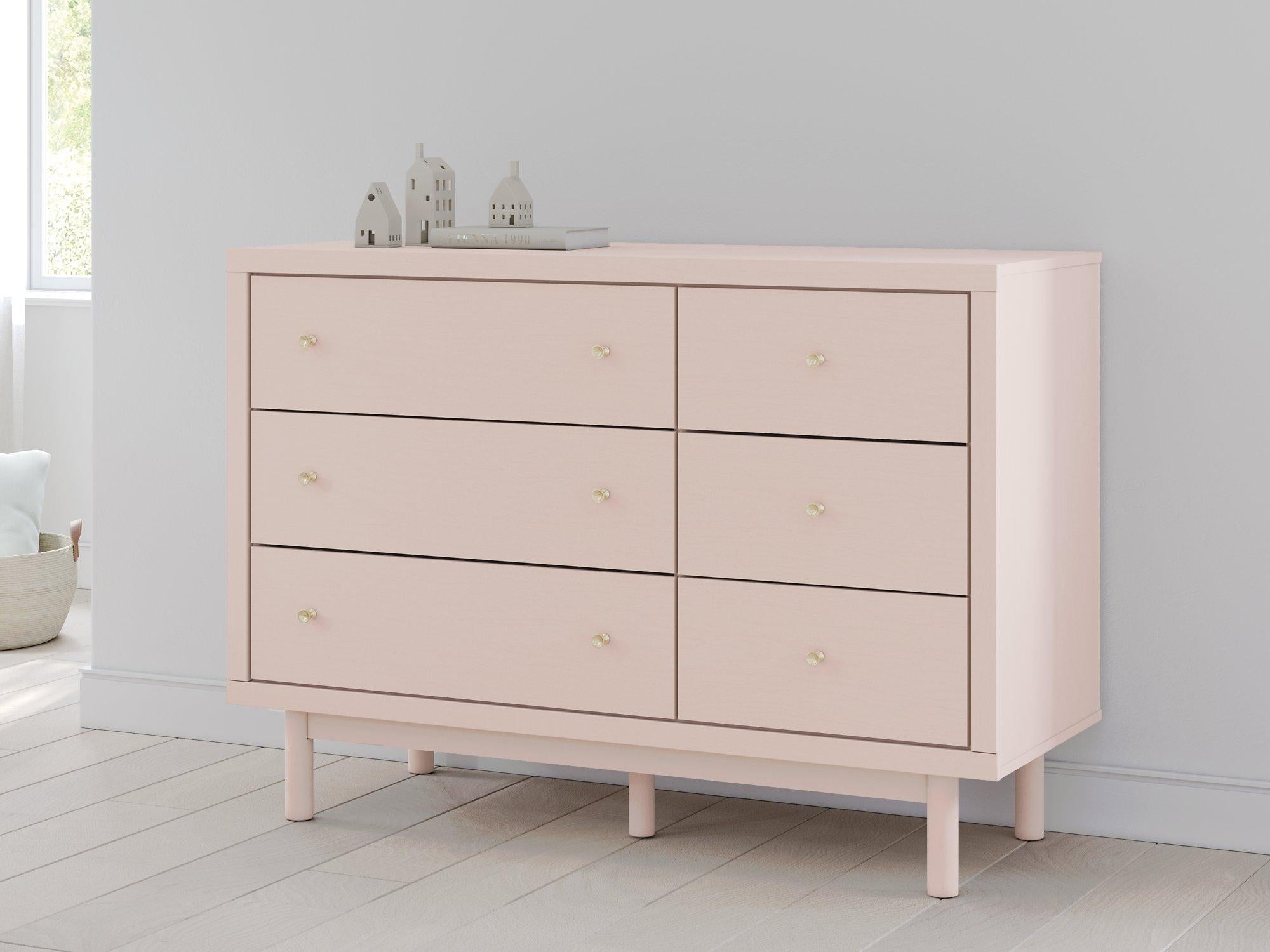 blush pink dresser Elegant Floral Hand Painted Pink Dresser With Decorative Kn... L(76"Wx18"Dx34"H) / MOP