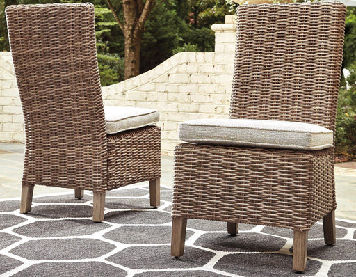 Beachcroft Outdoor Side Chair with Cushion (Set of 2) - In Home Furniture (San Antonio, TX)