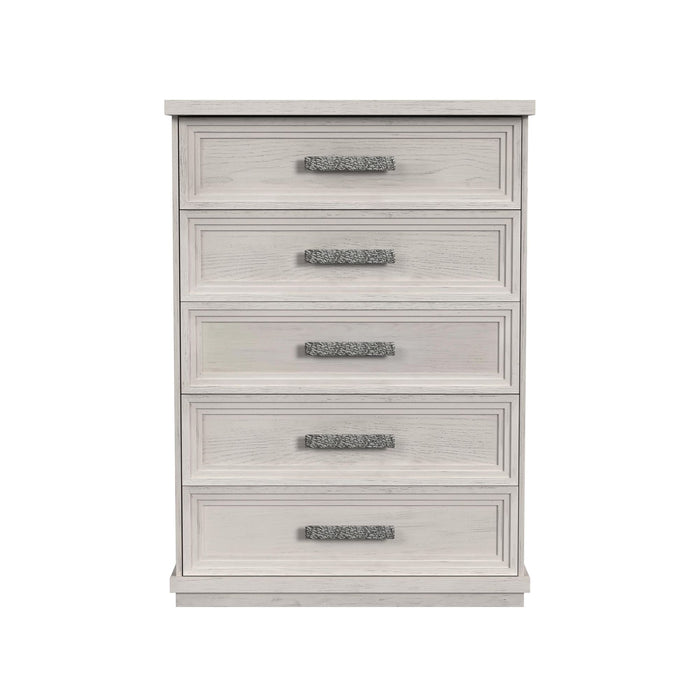 Avalanche 5-Drawer Chest in Antique White - In Home Furniture (San Antonio, TX)
