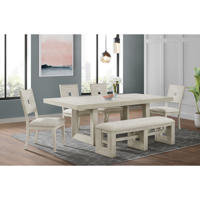 Avalanche Standard Height Dining Set in Antique White-Table and Four Chairs - In Home Furniture (San Antonio, TX)