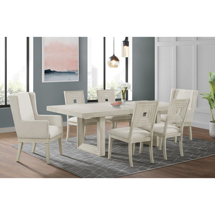 Avalanche Standard Height Dining Set in Antique White-Table and Four Chairs - In Home Furniture (San Antonio, TX)