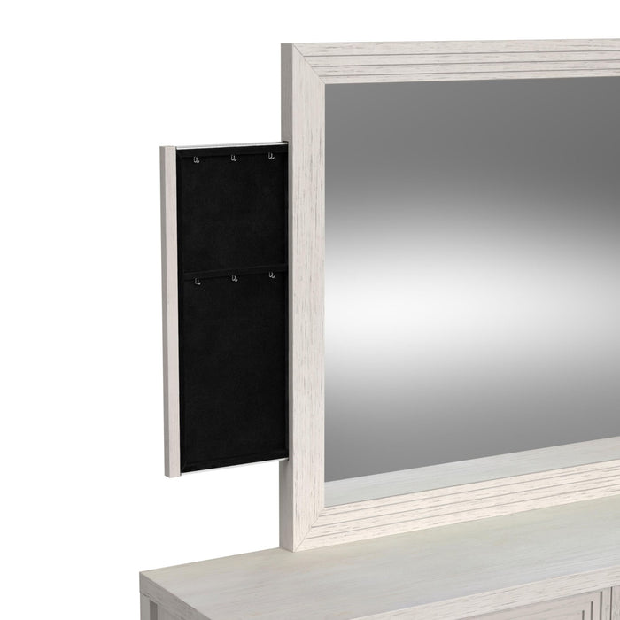 Avalanche Dresser and Mirror Set in Antique White - In Home Furniture (San Antonio, TX)