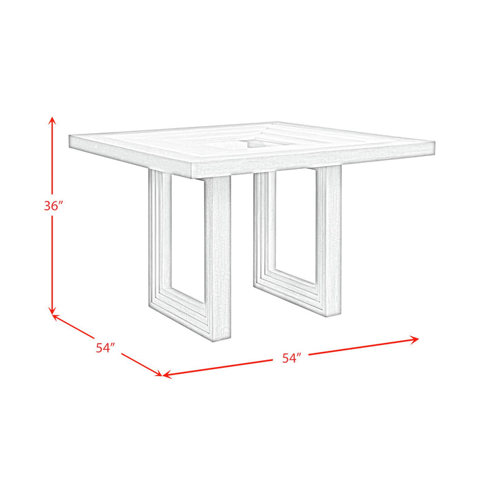 Avalanche Square Counter Table in Antique White - In Home Furniture (San Antonio, TX)