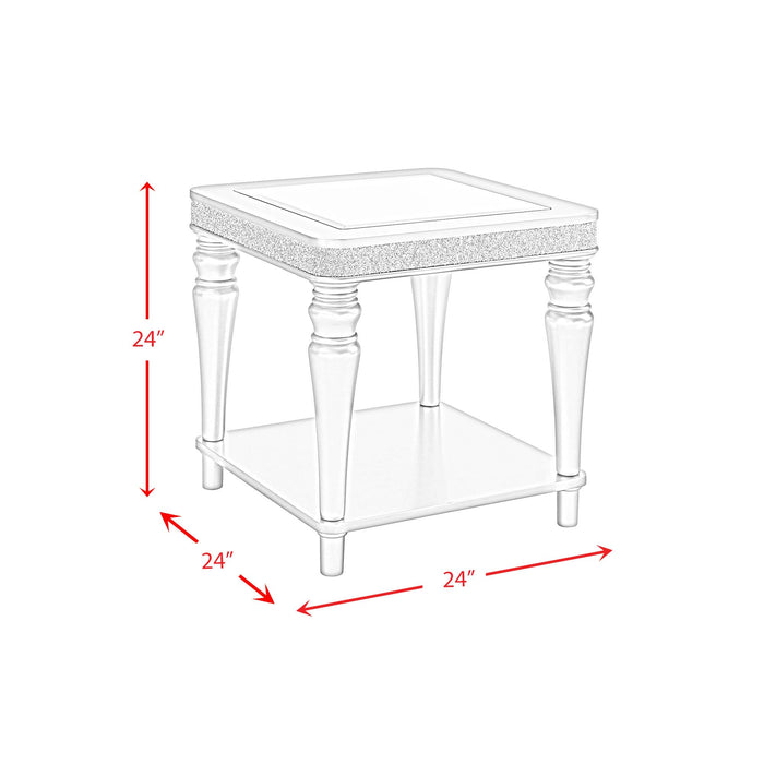 Avril End Table in Silver - In Home Furniture (San Antonio, TX)