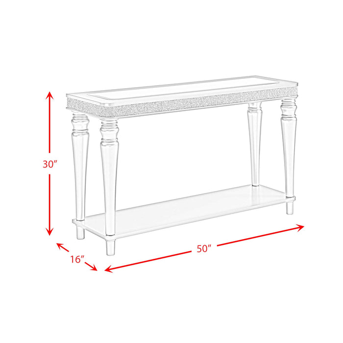 Avril Sofa Table in Silver - In Home Furniture (San Antonio, TX)