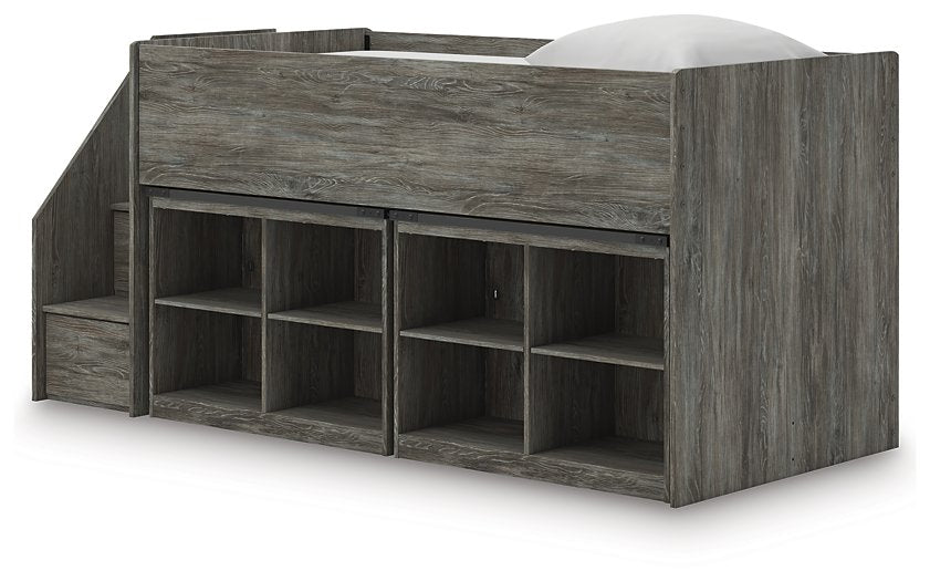 Frandern Loft Bed with Bookcase Storage - In Home Furniture (San Antonio, TX)
