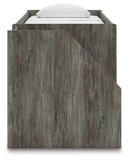 Frandern Loft Bed with Bookcase and Drawer Storage - In Home Furniture (San Antonio, TX)