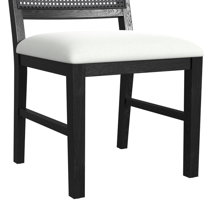 Bahama Breeze Dining Chair with White Fabric in Black (2 Per Carton) - In Home Furniture (San Antonio, TX)