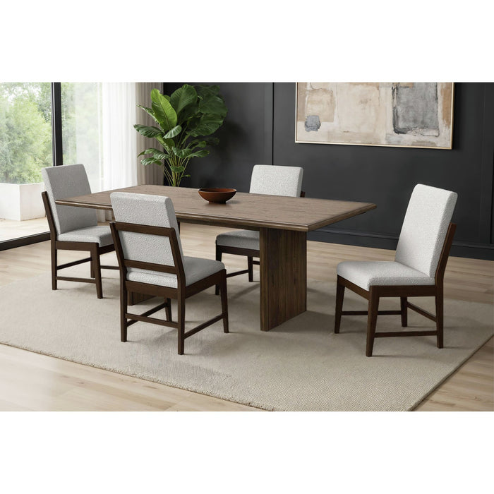 Brisbane Standard Height Dining Set in Brown-Table and Four Fabric Chairs - In Home Furniture (San Antonio, TX)