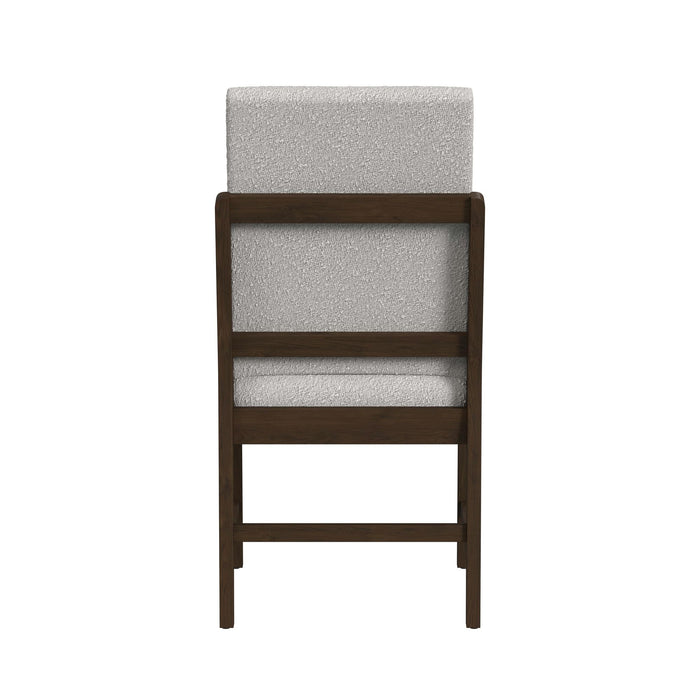 Brisbane Dining Side Chair with Boucle Beige Fabric in Brown (2 Per Carton) - In Home Furniture (San Antonio, TX)