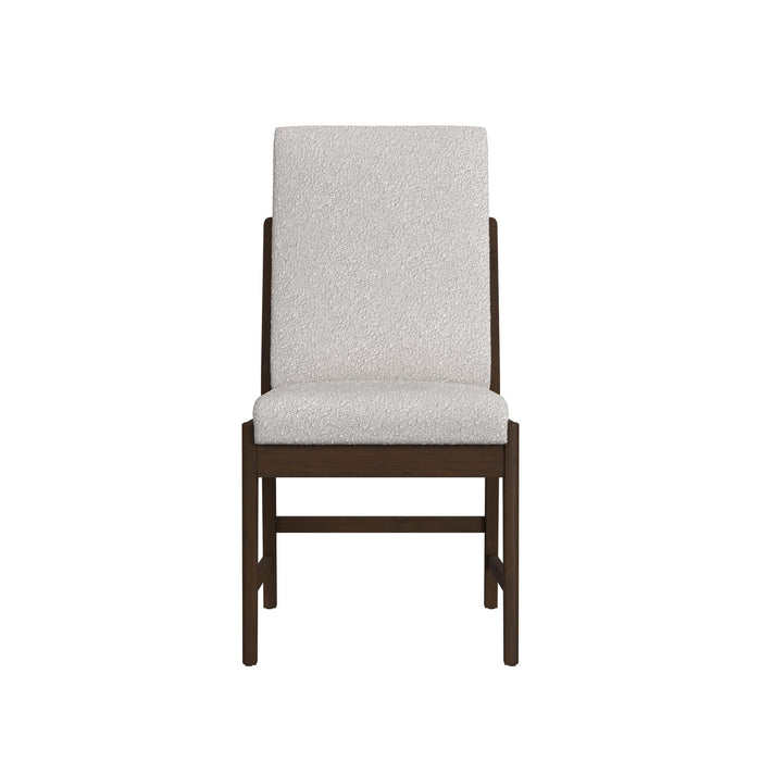 Brisbane Dining Side Chair with Boucle Beige Fabric in Brown (2 Per Carton) - In Home Furniture (San Antonio, TX)