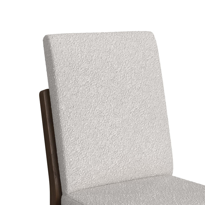 Brisbane Dining Side Chair with Boucle Beige Fabric in Brown (2 Per Carton) - In Home Furniture (San Antonio, TX)