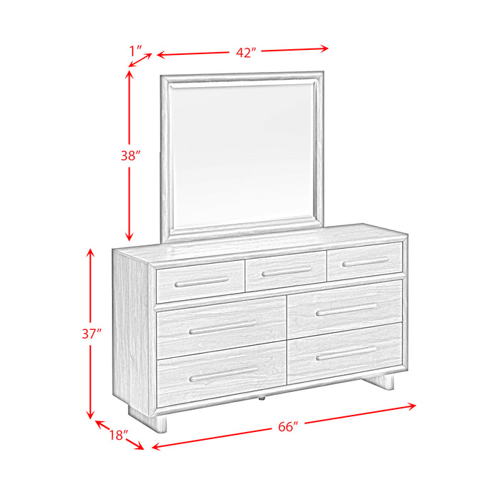 Brisbane Dresser and Mirror Set with LED in Brown - In Home Furniture (San Antonio, TX)
