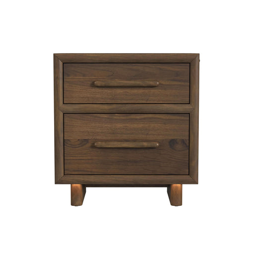 Brisbane Nightstand with USBC and LED in Brown - In Home Furniture (San Antonio, TX)