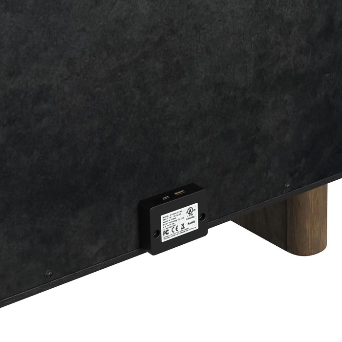 Brisbane UPH Bedroom Set with Boucle Beige and LED - In Home Furniture (San Antonio, TX)