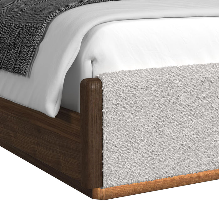 Brisbane UPH Bed with Boucle Beige and LED - In Home Furniture (San Antonio, TX)