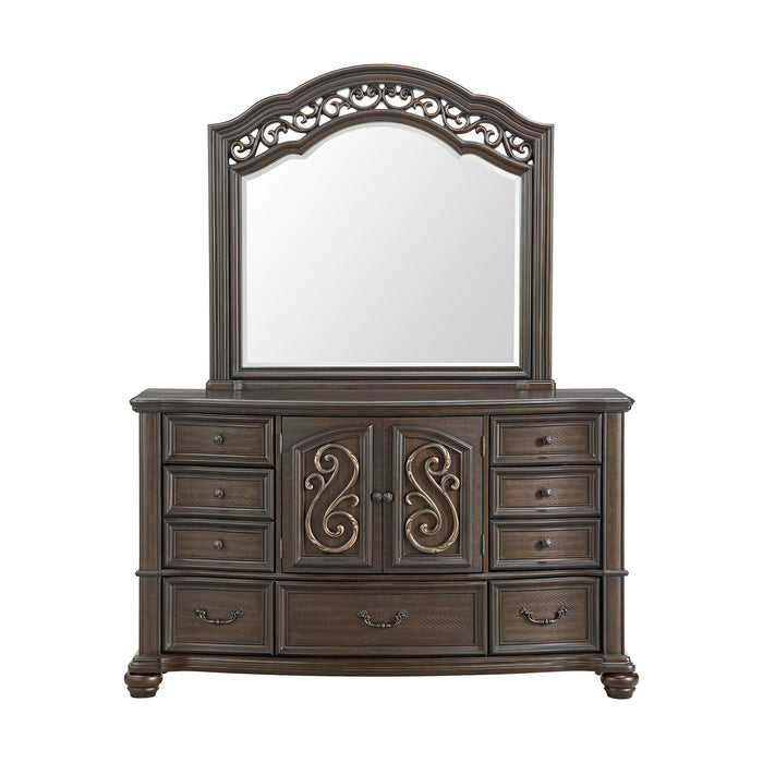 Brunswick Dresser and Mirror Set in Mahogany - In Home Furniture (San Antonio, TX)