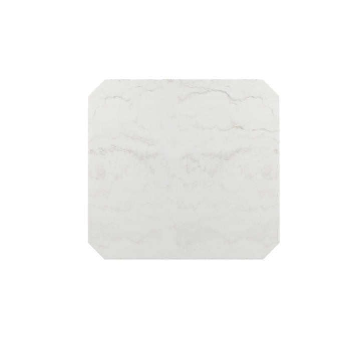 Francesca White Marble Square 5PC Counter Height Dining Set-Table & Four Grey PU Chairs - In Home Furniture (San Antonio, TX)