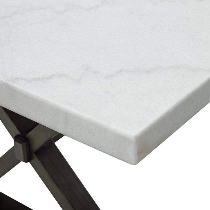 Lexi Dining Table in Espresso Base / White Marble Top