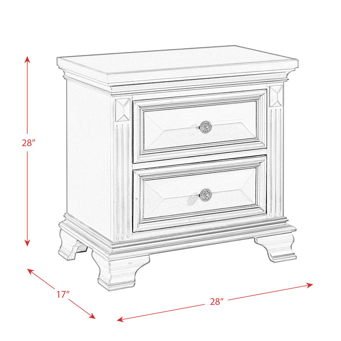 Calloway Nightstand Antique White Color - In Home Furniture (San Antonio, TX)