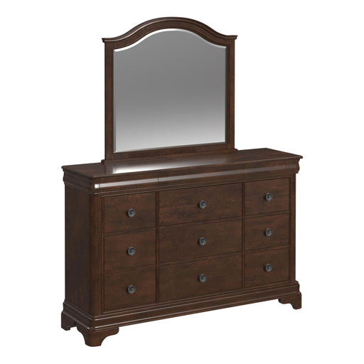 Cameron Cherry Dresser & Mirror Set - In Home Furniture (San Antonio, TX)