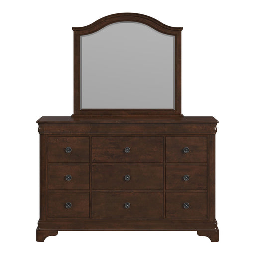 Cameron Cherry Dresser & Mirror Set - In Home Furniture (San Antonio, TX)