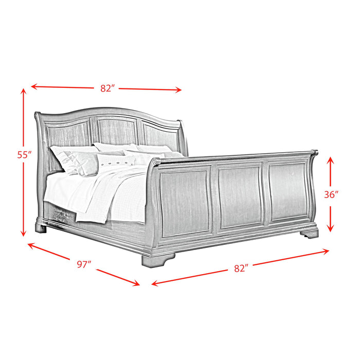 Cameron Cherry Sleigh Bed - In Home Furniture (San Antonio, TX)