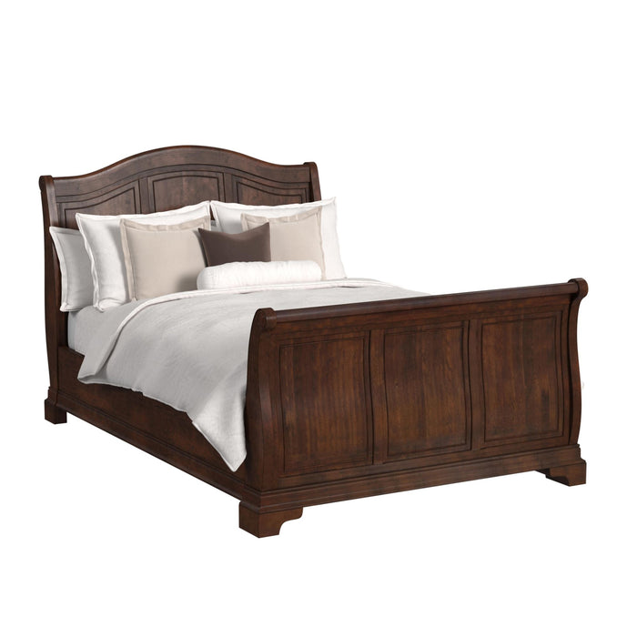 Cameron Cherry Sleigh Bed - In Home Furniture (San Antonio, TX)