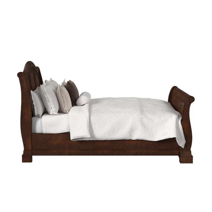 Cameron Cherry Sleigh Bed - In Home Furniture (San Antonio, TX)